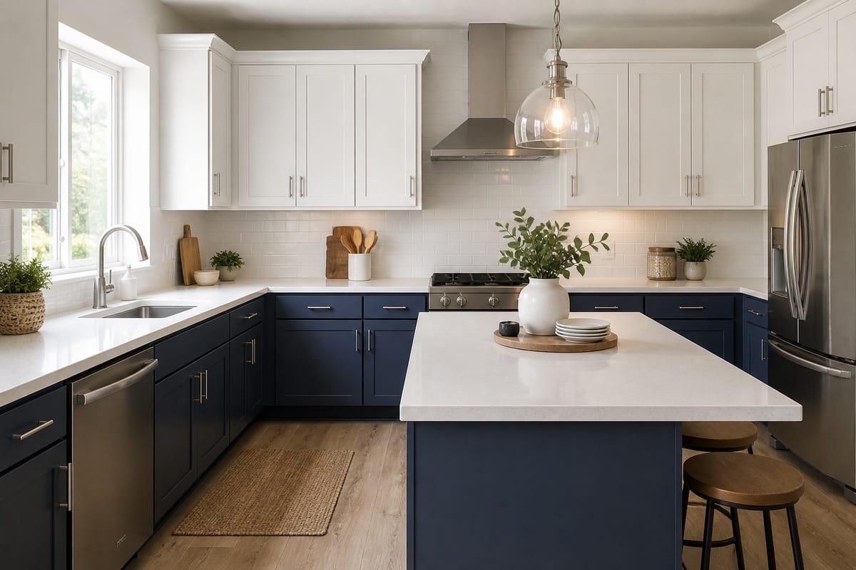 Professional kitchen cabinet painting in Lincoln home