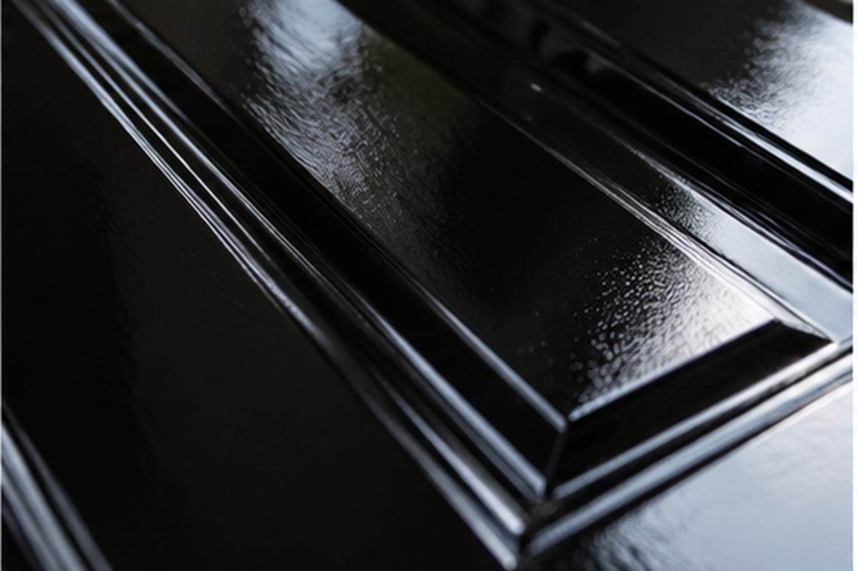 Best Paint for a Black Front Door: What Actually Works 3 Beautifully finished black front door showing professional result