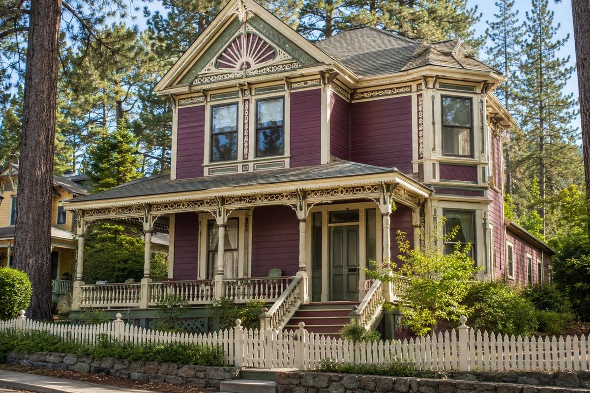 Historic Victorian home in Grass Valley with detailed trim and professional exterior paint