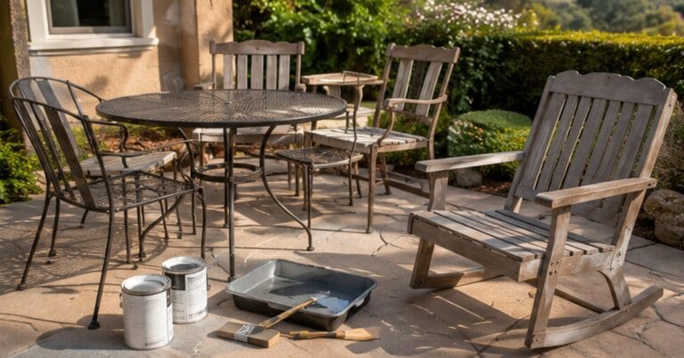 how to paint outdoor furniture featured