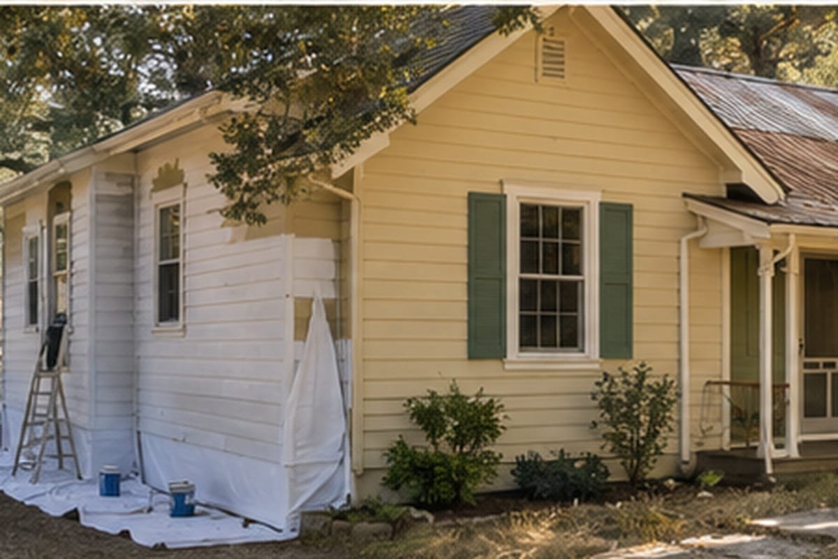 Penryn home with aged wood siding professionally painted